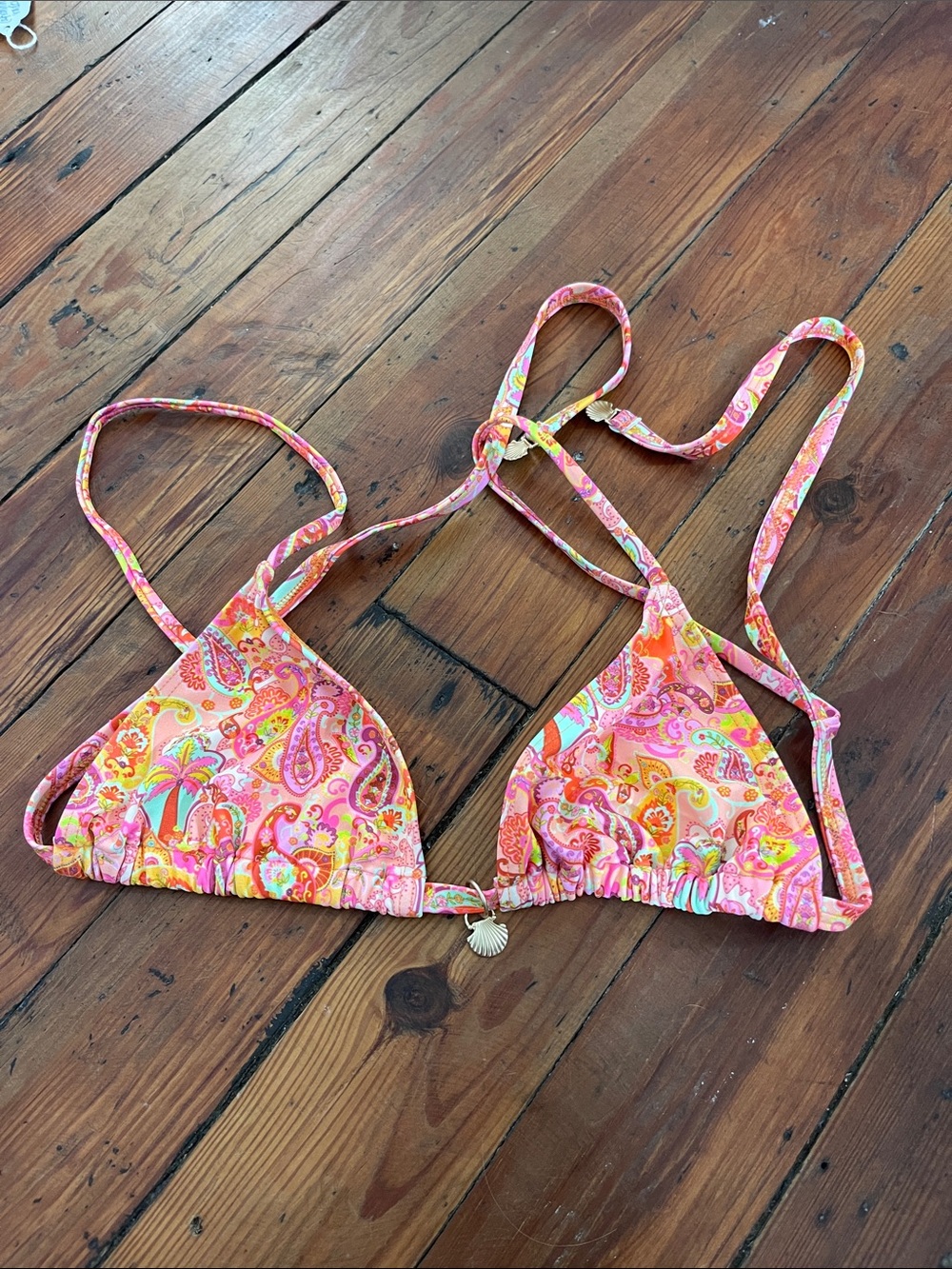 Kulani’s Kinis Women’s Pink Paisley Triangle Swim Top